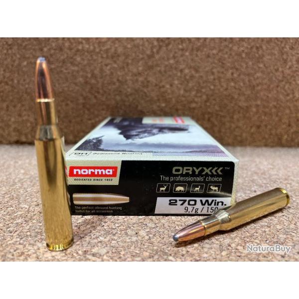 2 BOITES DE MUNITIONS NORMA  270 WIN  NORMA ORYX 150gr