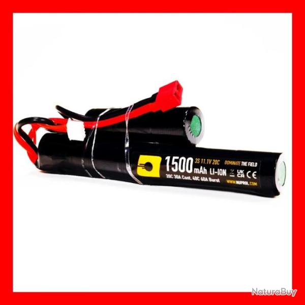 BATTERIE NUPROL NP POWER LI-ION 1500 MAH 11.1V 20C DOUBLE CONNECTEUR DEAN