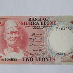 Billet 2 Leones Sierra Leone 1984 neuf