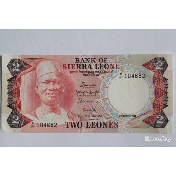 Billet 2 Leones Sierra Leone 1984 neuf