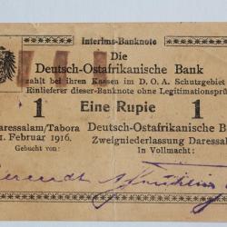 Billet 1 Rupie 1916 Afrique orientale allemande Deutsch-Ostafrika