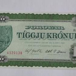 Billet 10 Kronur &Icirc;le F&eacute;ro&eacute; 1978 neuf