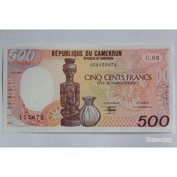 Billet 500 Francs Cameroun 1987 neuf