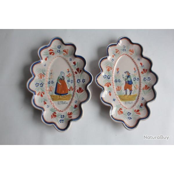 Paire Raviers c�ramique Henriot Quimper