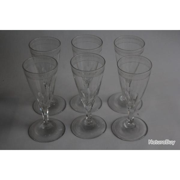 Six Verres cristal taill� Empire