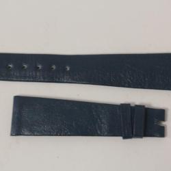 Bracelet montre Universal Gen&egrave;ve cuir bleu marine 17 mm vintage