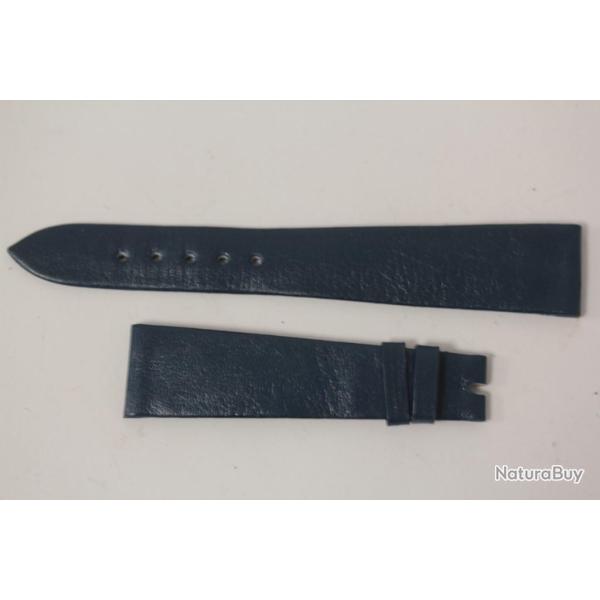 Bracelet montre Universal Gen�ve cuir bleu marine 17 mm vintage