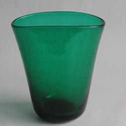 Vase verre vert Murano bullicante