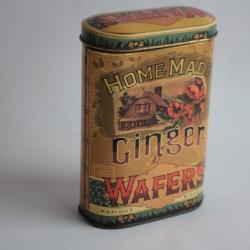 Bo&icirc;te biscuits t&ocirc;le lithographi&eacute;e Home Mad Ginger Wafers