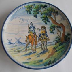 Assiette c&eacute;ramique Don Quichotte Talavera Espagne