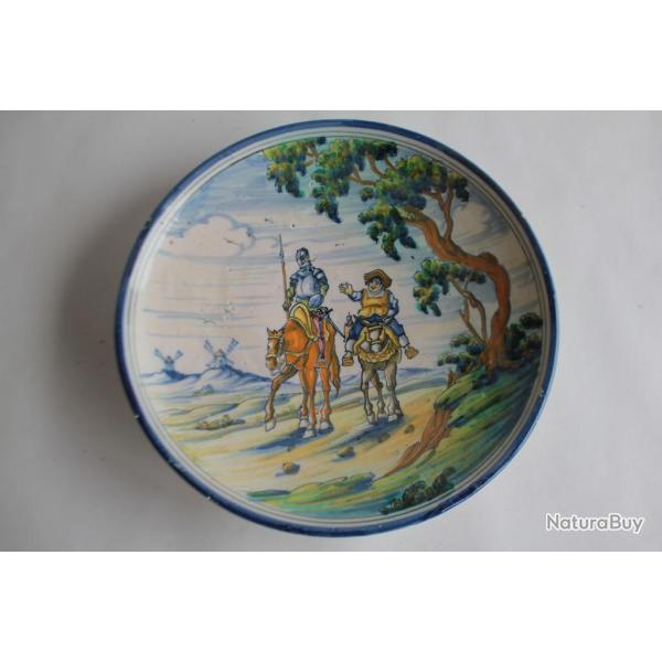 Assiette c�ramique Don Quichotte Talavera Espagne