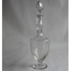 Ancienne Carafe cristal taill&eacute; Fleurs