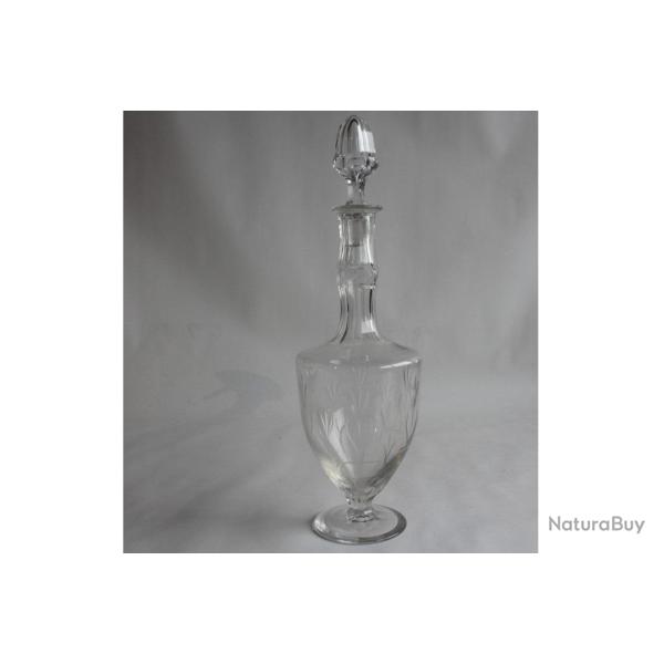 Ancienne Carafe cristal taill� Fleurs