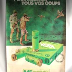 Affiche publicitaire Manufrance Cartouches Vera Chasse