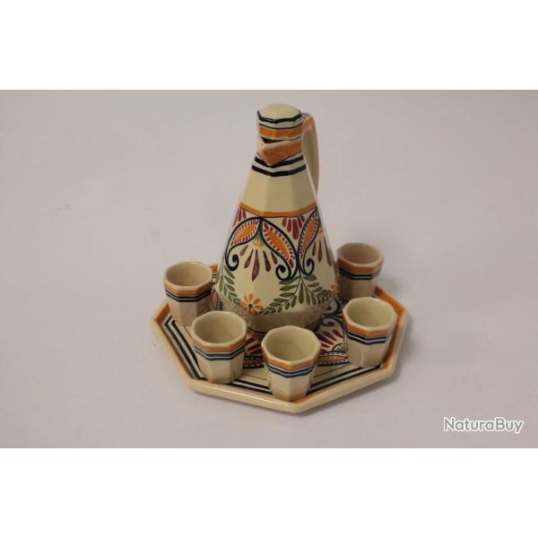 Service � liqueur fa�ence Henriot Quimper 164