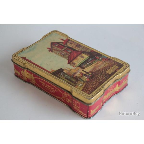 Bo�te � biscuits t�le lithographi�e Harry Vencent Hunnington