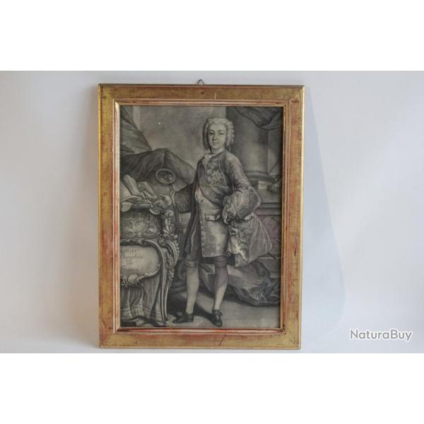 Ancienne gravure Louis dauphin de France Louis XV