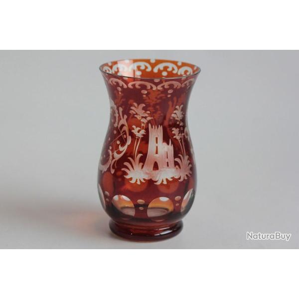Petit vase cristal Boh�me overlay