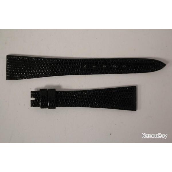 Bracelet montre Universal Gen�ve l�zard noir 16 mm vintage