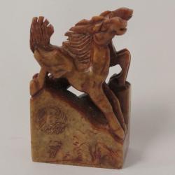 Sceau Chevaux pierre sculptée Chine Dominique
