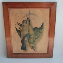 Tableau Chromolithographie nature morte gibier chasse