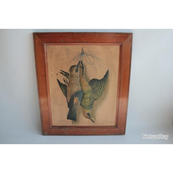 Tableau Chromolithographie nature morte gibier chasse