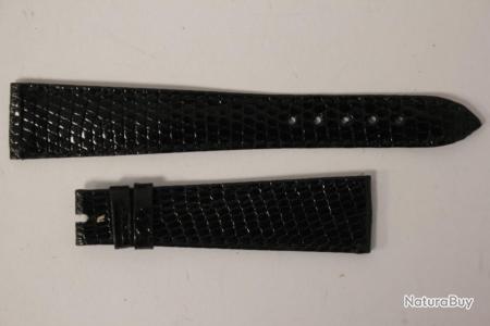 Bracelet De Montre Universal Genève Lézard Noir 12mm - Vintage, Occasion, Marque Alpina (réf. 66551)