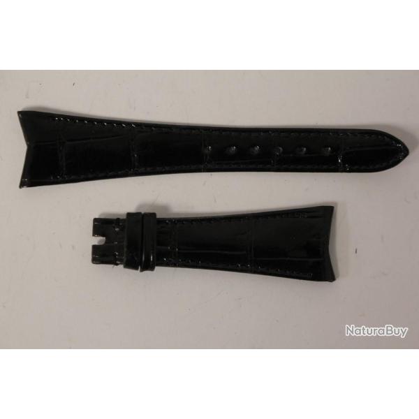 Bracelet montre Universal Gen�ve croco noir 20 mm vintage