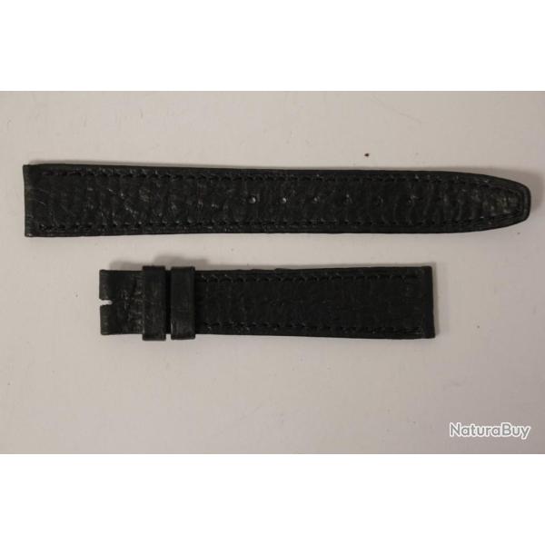 HIRSCH Bracelet pour montre croco noir 16 mm