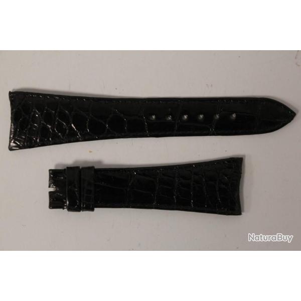 Bracelet montre Universal Gen�ve croco noir 23 mm vintage