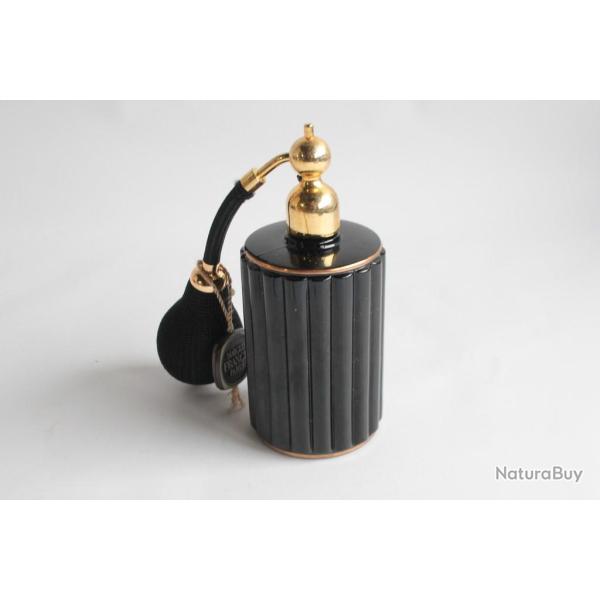 MARCEL FRANK ancien Flacon Vaporisateur parfum vide opaline noir