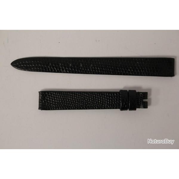 Bracelet montre Universal Gen�ve l�zard noir 12 mm vintage