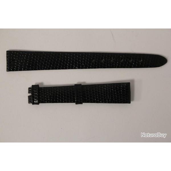 Bracelet montre Universal Gen�ve l�zard noir 13 mm vintage