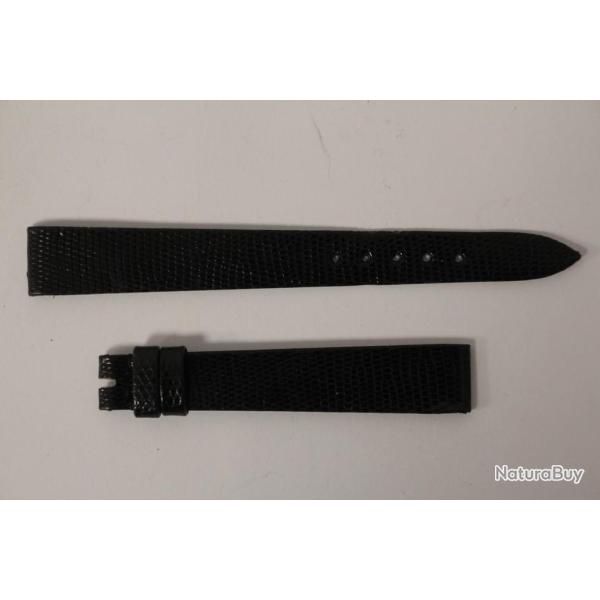 Bracelet montre Universal Gen�ve l�zard noir 13 mm vintage