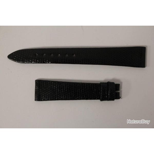 Bracelet montre Universal Gen�ve l�zard noir 15 mm vintage