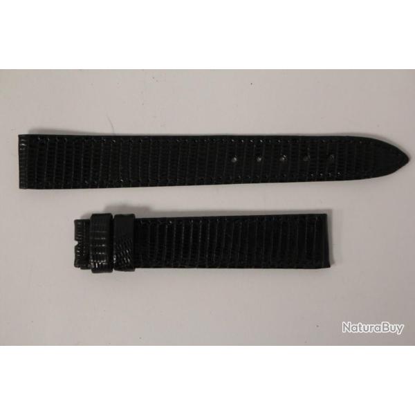 Bracelet montre Universal Gen�ve l�zard noir 16 mm vintage