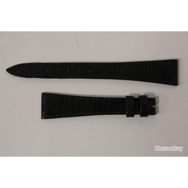 Bracelet montre Universal Gen�ve l�zard noir 16 mm vintage