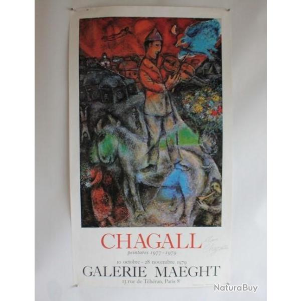 Affiche exposition Marc Chagall sign�e Galerie Maeght 1979
