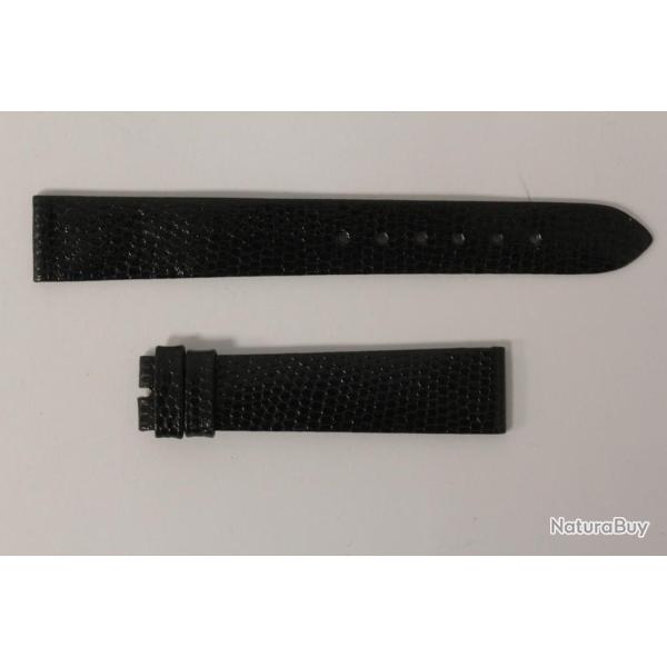 Bracelet montre Universal Gen�ve l�zard noir 16 mm vintage