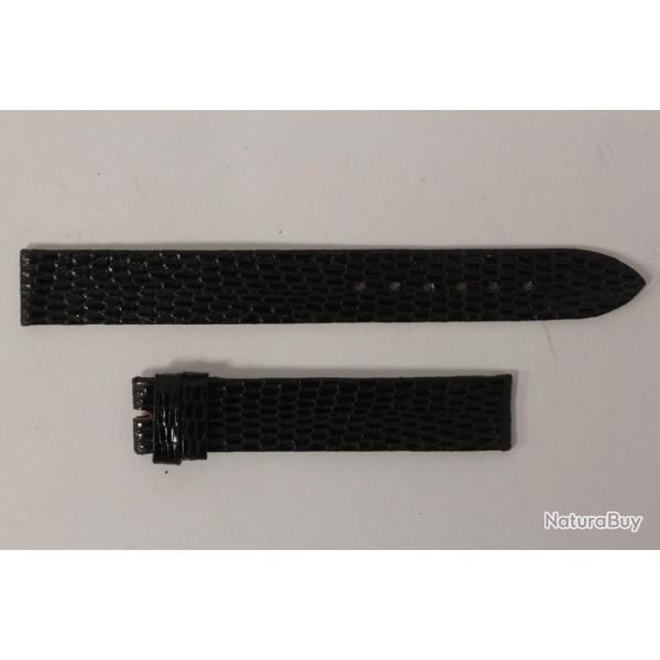 Bracelet montre Universal Gen�ve l�zard noir 14 mm vintage