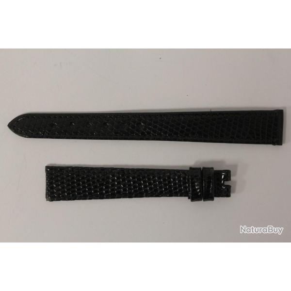 Bracelet montre Universal Gen�ve l�zard noir 13 mm vintage