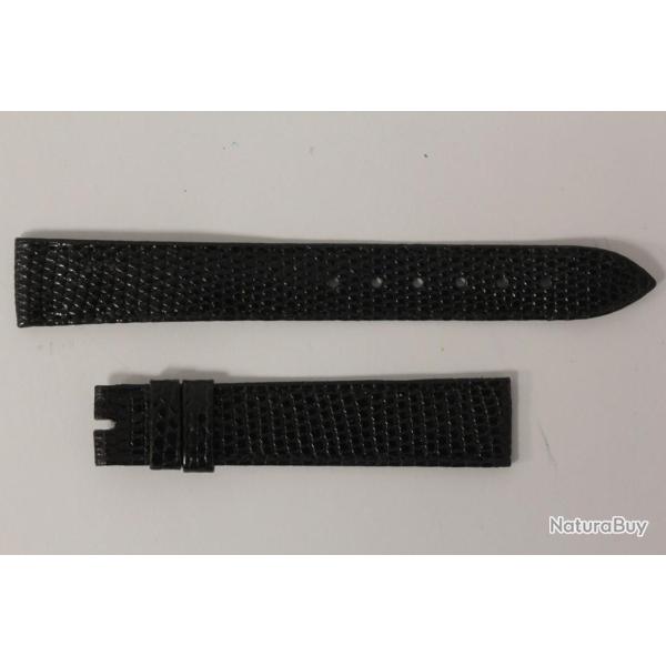 Bracelet montre Universal Gen�ve l�zard noir 16 mm vintage