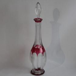 SAINT LOUIS Carafe &agrave; liqueur Joseph cristal overlay rouge