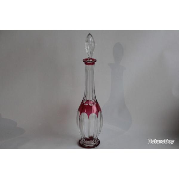 SAINT LOUIS Carafe � liqueur Joseph cristal overlay rouge