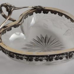 Coupelle Coeur argent cristal Allemagne Art Nouveau