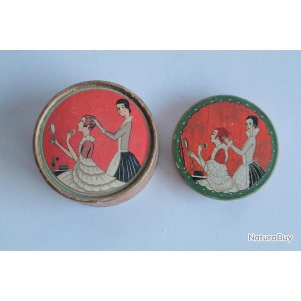 2 Anciennes boites publicitaires poudre trois fleurs Richard Hundunt