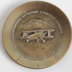 Coupelle Championnats Aviation B&uuml;-131 HB-OSE Lausanne 1938 Huguenin