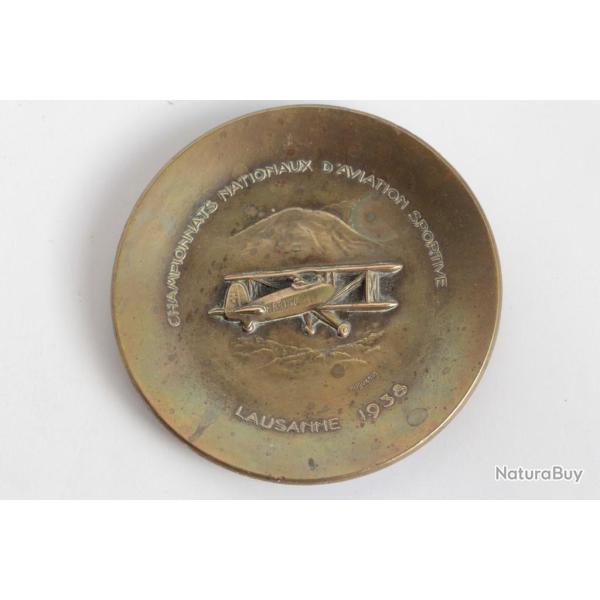 Coupelle Championnats Aviation B�-131 HB-OSE Lausanne 1938 Huguenin
