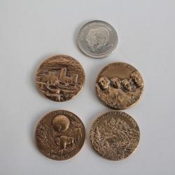 5 Jetons souvenir am&eacute;ricain centenaire parc nationaux 1872-1972