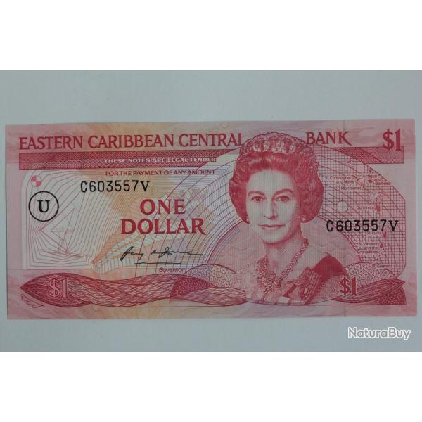 Billet 1 Dollar �tats des cara�bes orientales Anguilla 1988 neuf
